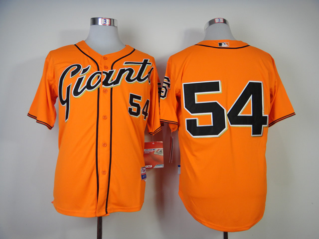 Men San Francisco Giants #54 Romo Orange MLB Jerseys->san francisco giants->MLB Jersey